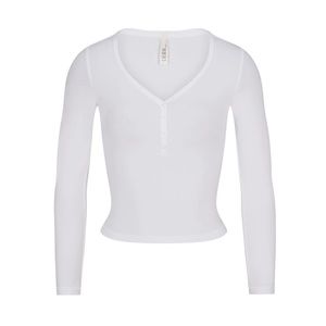 Skims New Vintage Long Sleeve Cropped Henley